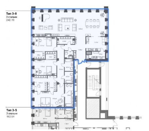 Продажа 4-комнатной квартиры 246 м², 20/23 этаж