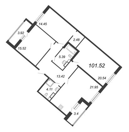 Продажа 4-комнатной квартиры 101,5 м², 10/12 этаж