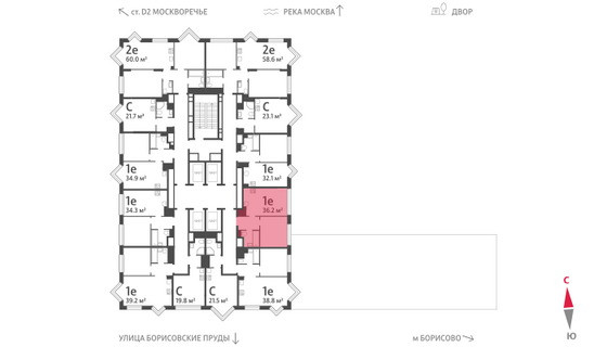 Продажа 1-комнатной квартиры 36,2 м², 21/30 этаж