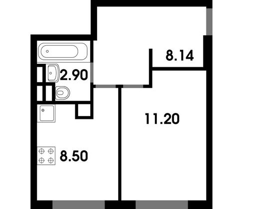Продажа 1-комнатной квартиры 30,7 м², 4/4 этаж