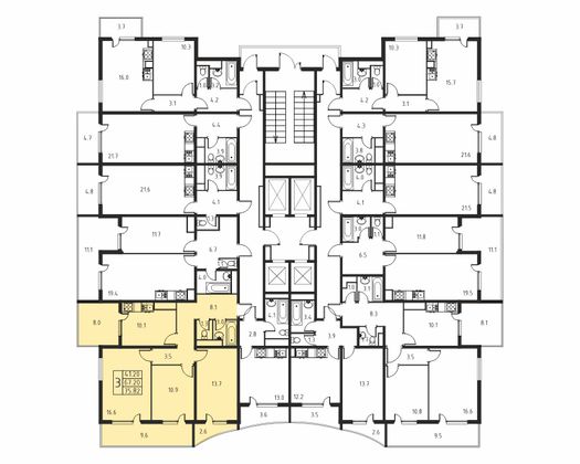 67,2 м², 3-комн. квартира, 12/24 этаж