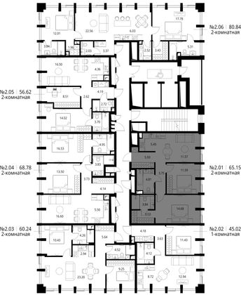 Продажа 2-комнатной квартиры 65,2 м², 2/17 этаж