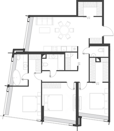 107,2 м², 3-комн. квартира, 14/77 этаж