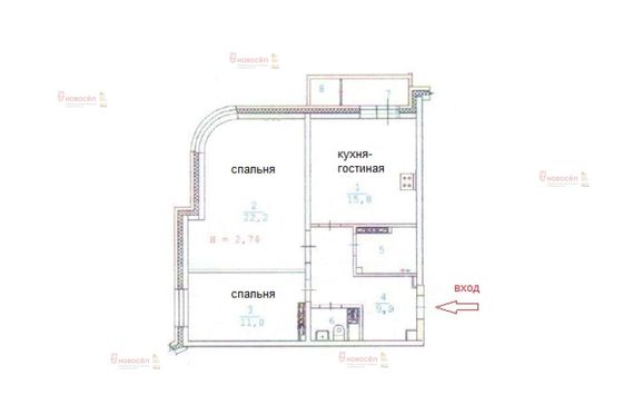 Продажа 3-комнатной квартиры 64,3 м², 9/25 этаж