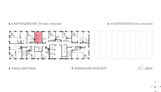 Продажа квартиры-студии 24 м², 40/58 этаж