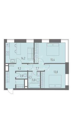 Продажа 2-комнатной квартиры 62,3 м², 19/22 этаж