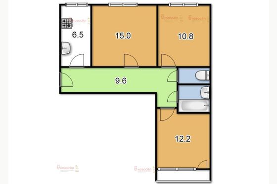 Продажа 3-комнатной квартиры 59 м², 9/9 этаж