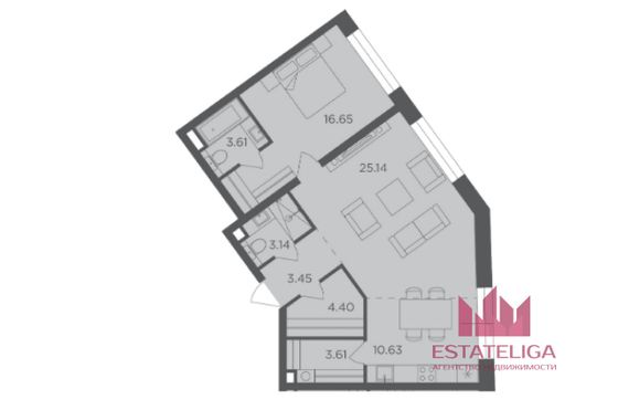 Продажа 2-комнатной квартиры 70,7 м², 3/16 этаж