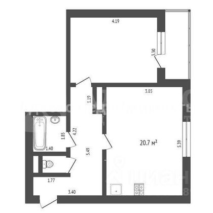 Продажа 2-комнатной квартиры 59,5 м², 12/17 этаж