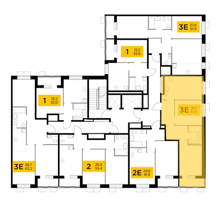 Продажа 3-комнатной квартиры 57,9 м², 5/15 этаж