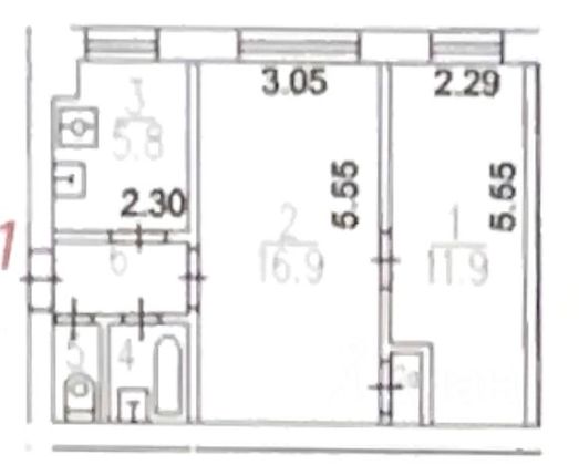 Продажа 2-комнатной квартиры 41,5 м², 1/5 этаж