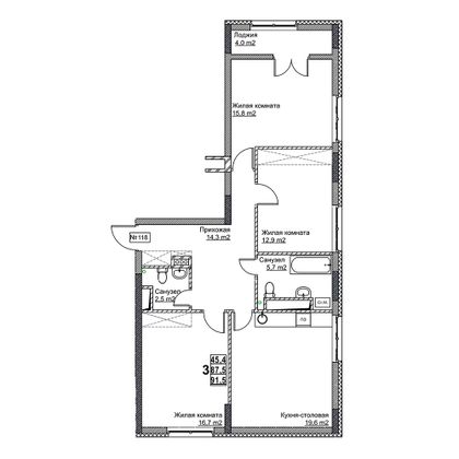 Продажа 3-комнатной квартиры 91,5 м², 15/24 этаж