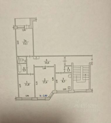 Продажа 3-комнатной квартиры 66,6 м², 1/9 этаж