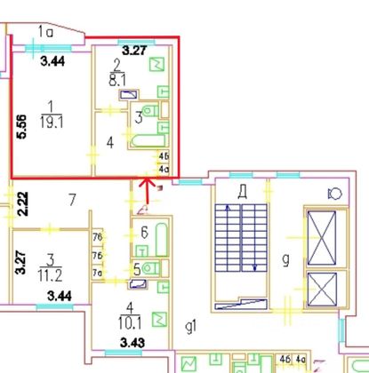 Продажа 1-комнатной квартиры 37,2 м², 7/14 этаж