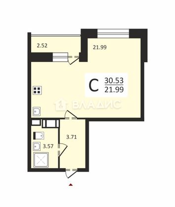 Продажа квартиры-студии 30,5 м², 11/21 этаж