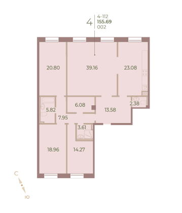 Продажа 4-комнатной квартиры 155,5 м², 1/7 этаж