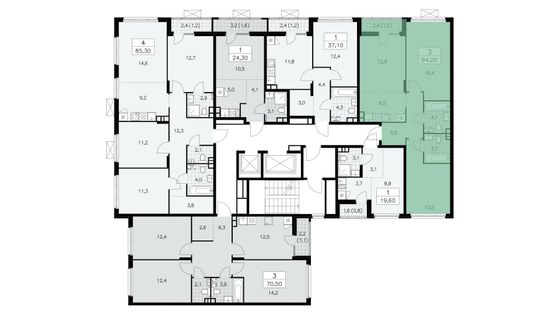 Продажа 3-комнатной квартиры 63,9 м², 6/15 этаж