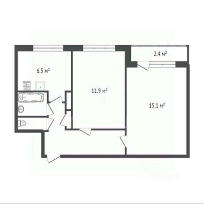 Продажа 2-комнатной квартиры 43,9 м², 4/9 этаж