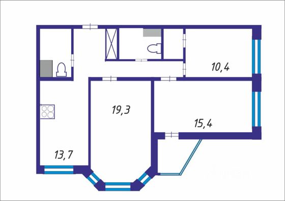 Продажа 3-комнатной квартиры 78,6 м², 9/17 этаж