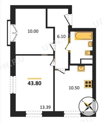 Продажа 2-комнатной квартиры 43 м², 14/14 этаж