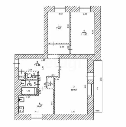 Продажа 3-комнатной квартиры 62,4 м², 1/3 этаж