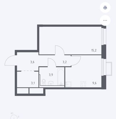 Продажа 1-комнатной квартиры 38,6 м², 15/25 этаж