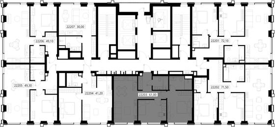 Продажа 2-комнатной квартиры 61 м², 22/36 этаж