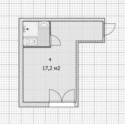 Продажа квартиры-студии 17,2 м², 1/12 этаж