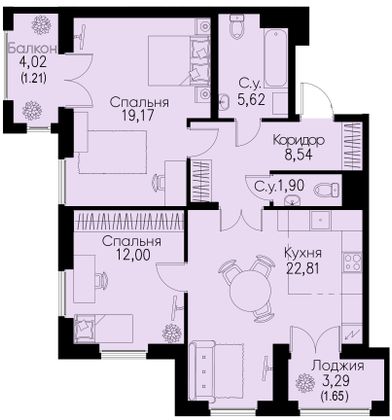 Продажа 2-комнатной квартиры 72,9 м², 3/11 этаж