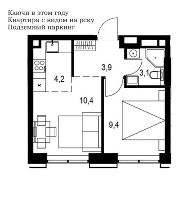 Продажа 2-комнатной квартиры 31 м², 9/32 этаж