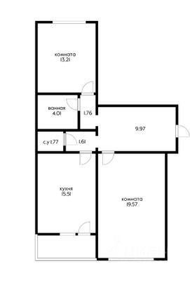 Продажа 2-комнатной квартиры 67 м², 3/16 этаж