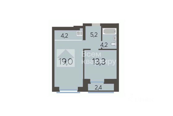 Продажа 2-комнатной квартиры 46 м², 3/24 этаж