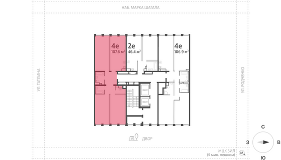 Продажа 3-комнатной квартиры 107,6 м², 12/15 этаж