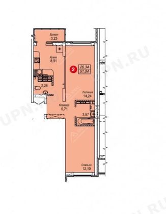 Продажа 2-комнатной квартиры 47 м², 4/16 этаж