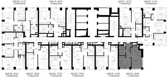 Продажа 1-комнатной квартиры 38,5 м², 5/48 этаж