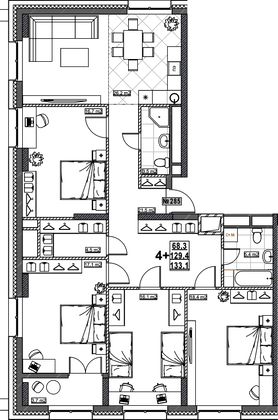 Продажа 4-комнатной квартиры 133,1 м², 19/24 этаж