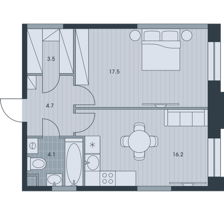 Продажа 2-комнатной квартиры 46 м², 26/34 этаж