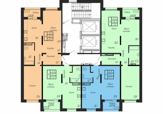 Продажа 2-комнатной квартиры 69,8 м², 14/17 этаж