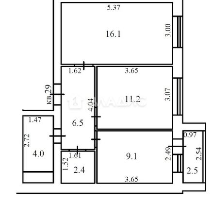 Продажа 2-комнатной квартиры 50,5 м², 6/8 этаж