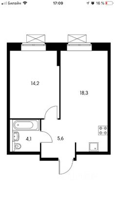 Продажа 2-комнатной квартиры 41,1 м², 18/18 этаж