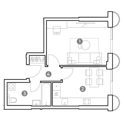 Продажа 1-комнатной квартиры 37,2 м², 9/29 этаж