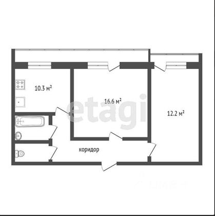 Продажа 2-комнатной квартиры 50,3 м², 3/16 этаж