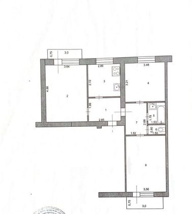 Продажа 3-комнатной квартиры 68,7 м², 1/5 этаж