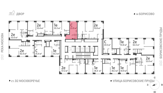 Продажа квартиры-студии 23,9 м², 29/52 этаж