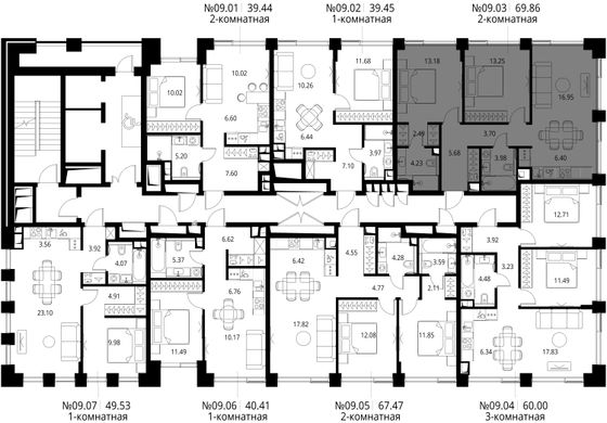 Продажа 2-комнатной квартиры 69,9 м², 9/21 этаж