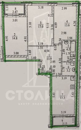 Продажа 3-комнатной квартиры 84,3 м², 2/21 этаж