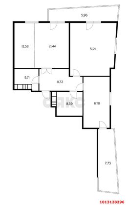 Продажа 3-комнатной квартиры 107,2 м², 23/24 этаж