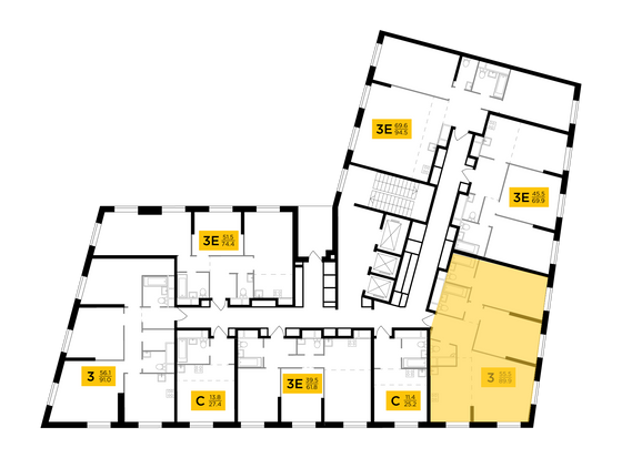 Продажа 3-комнатной квартиры 89,9 м², 7/30 этаж