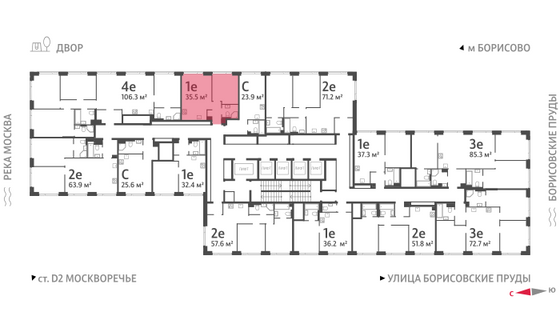 Продажа 1-комнатной квартиры 35,5 м², 47/52 этаж