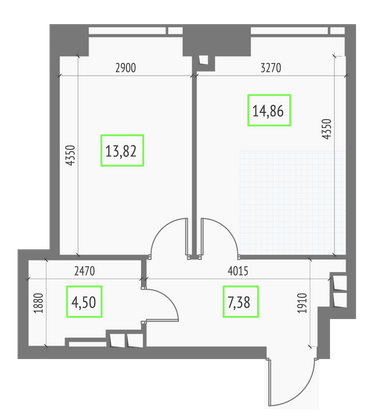 Продажа 1-комнатной квартиры 40,6 м², 4/57 этаж